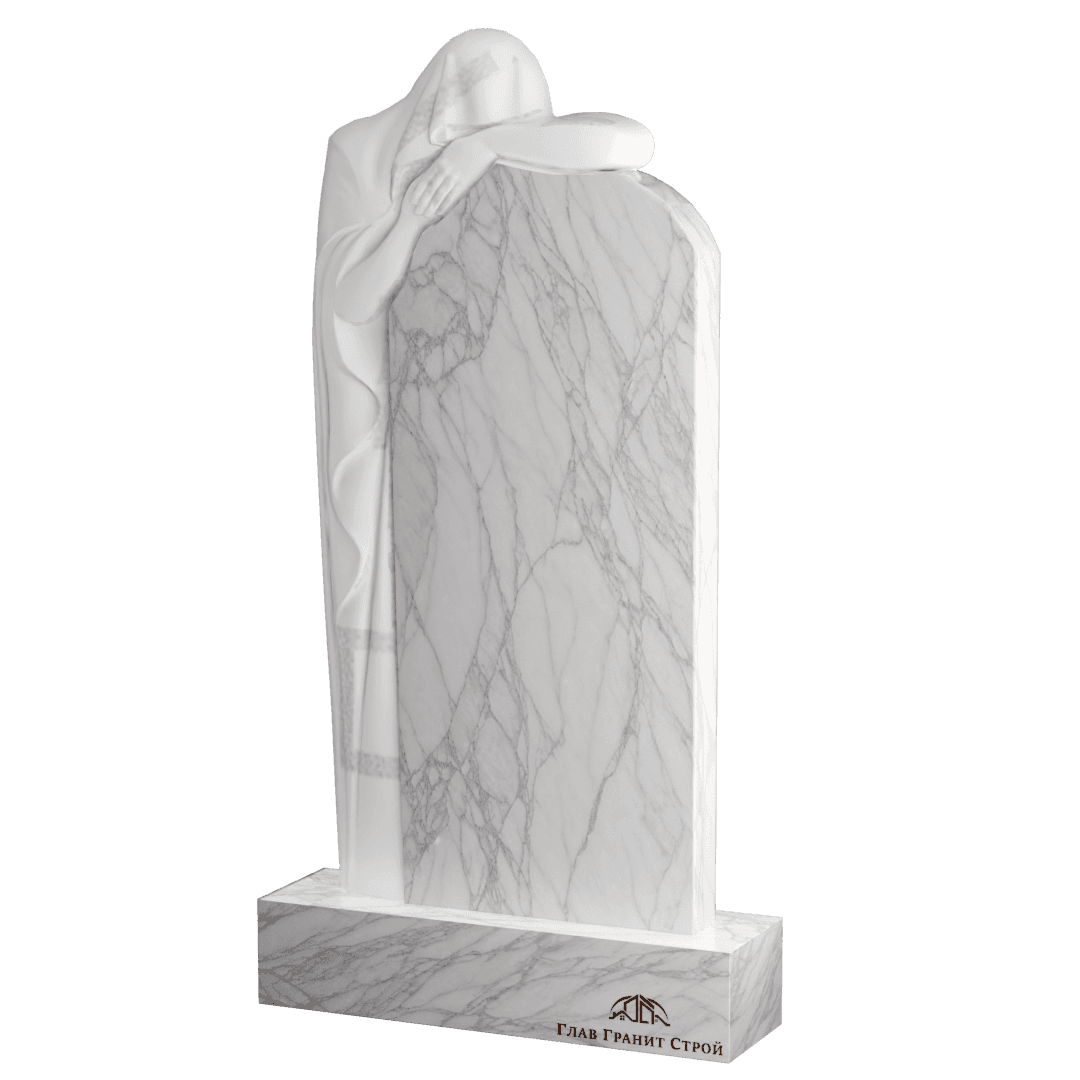 Памятник со Скорбящей из мрамора