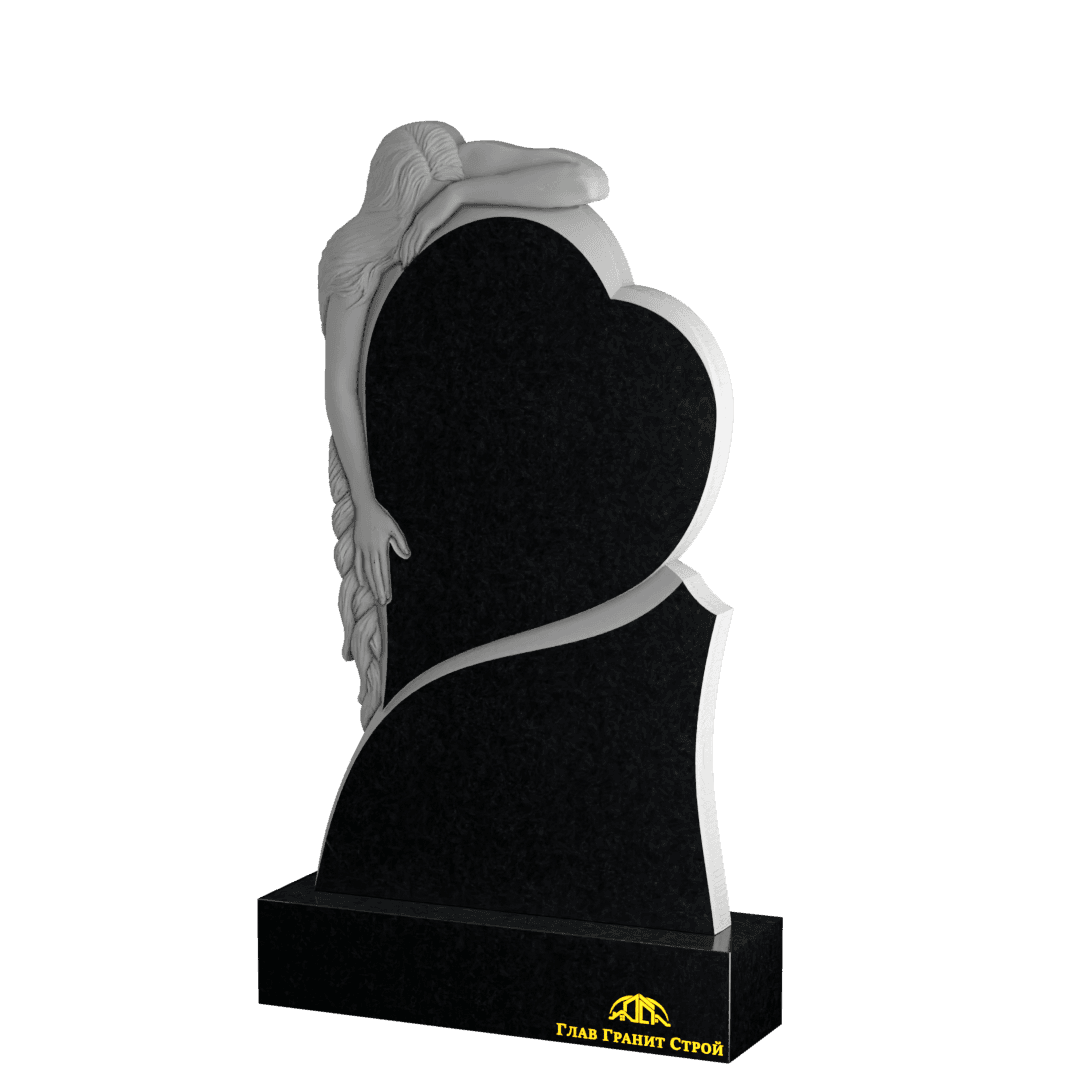 Р01-02 Памятник из букинского со скорбящей и сердцем