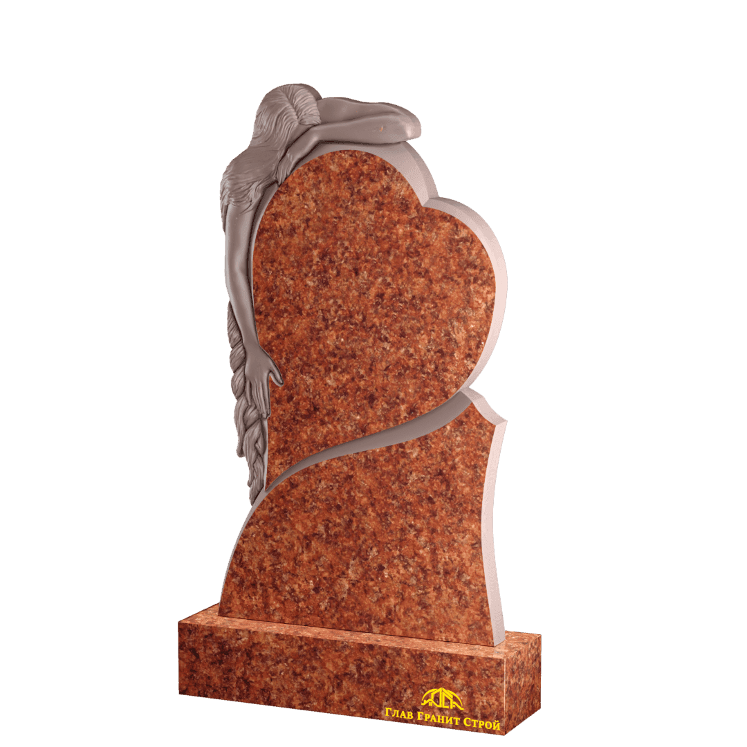 Р01-02 Памятник из лезниковского со скорбящей и сердцем