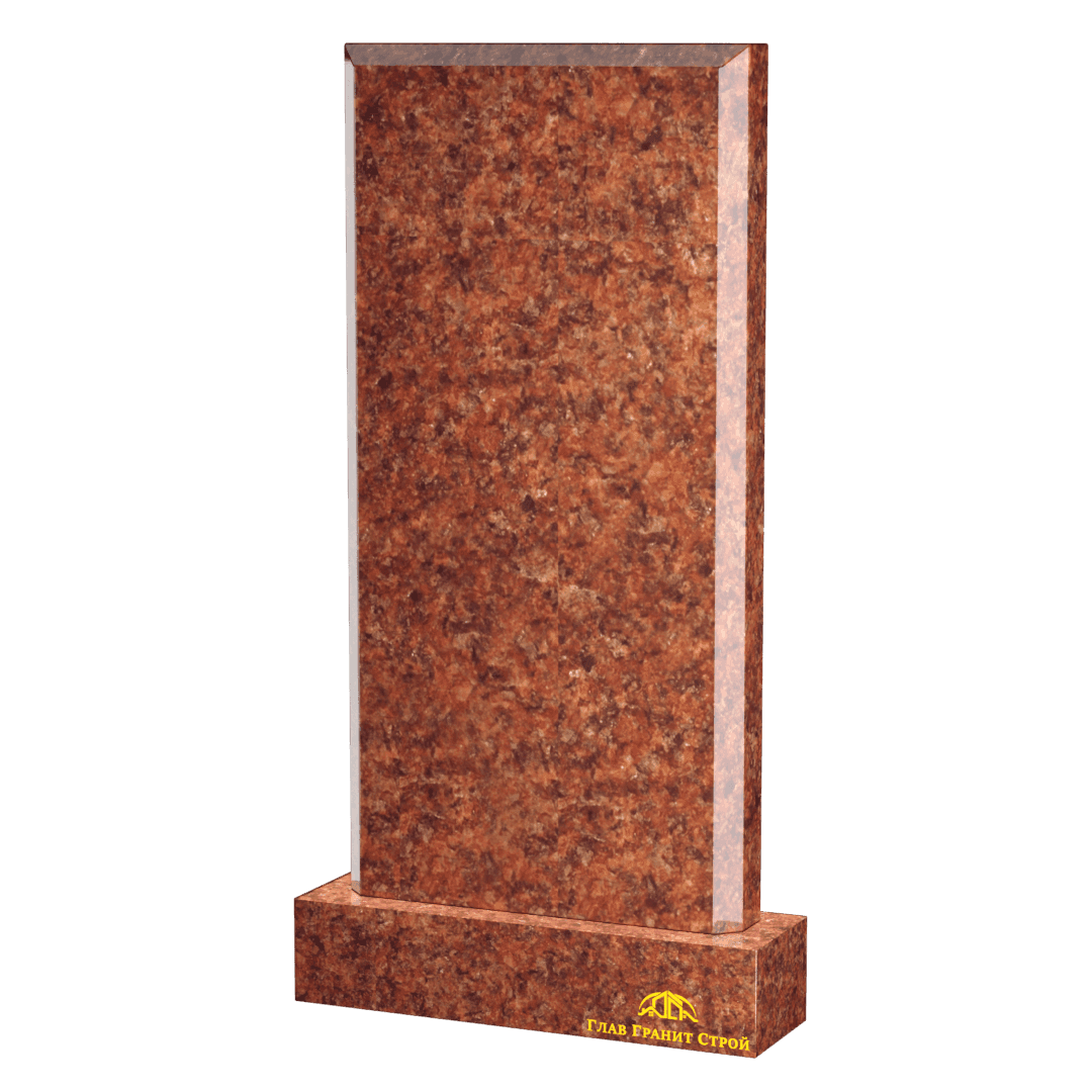 Прямоугольная стела с прямыми широкими фасками из лезниковского гранита
