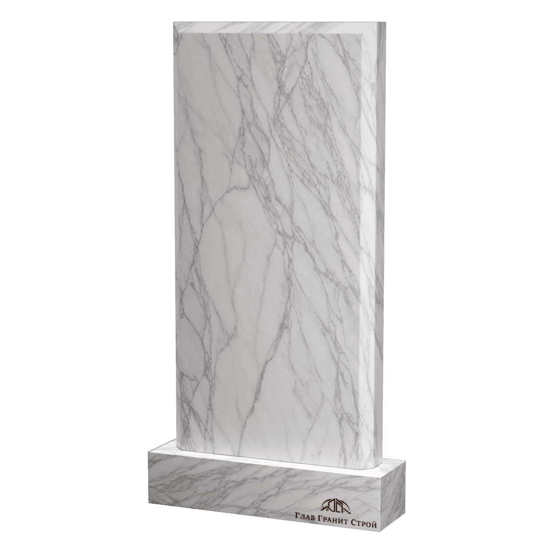 Прямоугольная стела с прямыми широкими фасками из мрамора