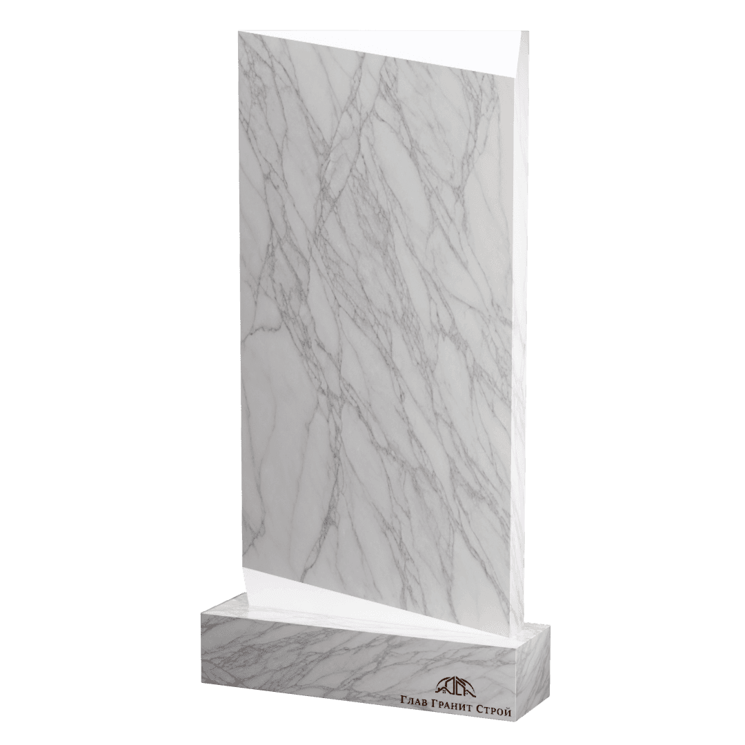 Прямоугольная стела из мрамора с косыми фасками