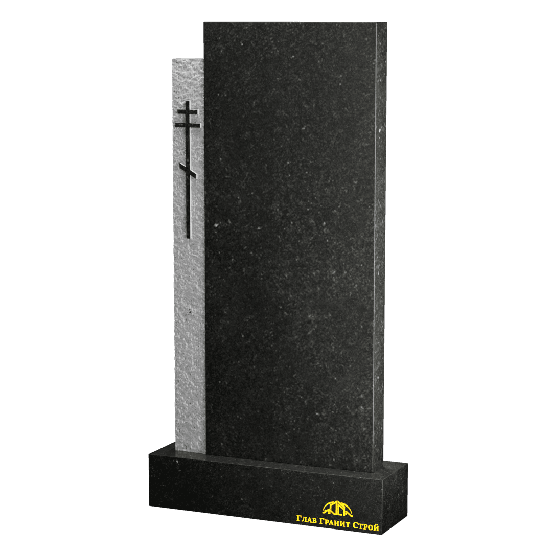 В06-09 Стела из габбро-диабаза с крестом слева