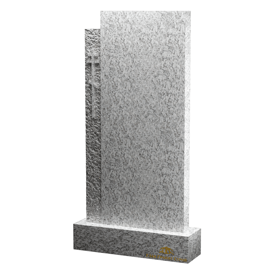 В06-09 Стела из покостовского гранита с крестом слева