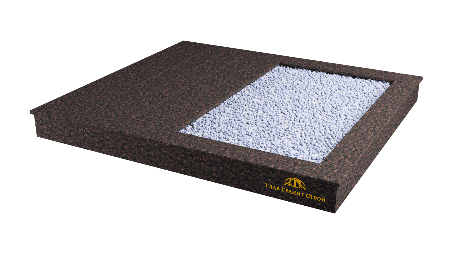 Облицовка по периметру и половины участка — cladding-perimeter-half::Нет::Дымовский::Гранитные полосы::Мраморная крошка