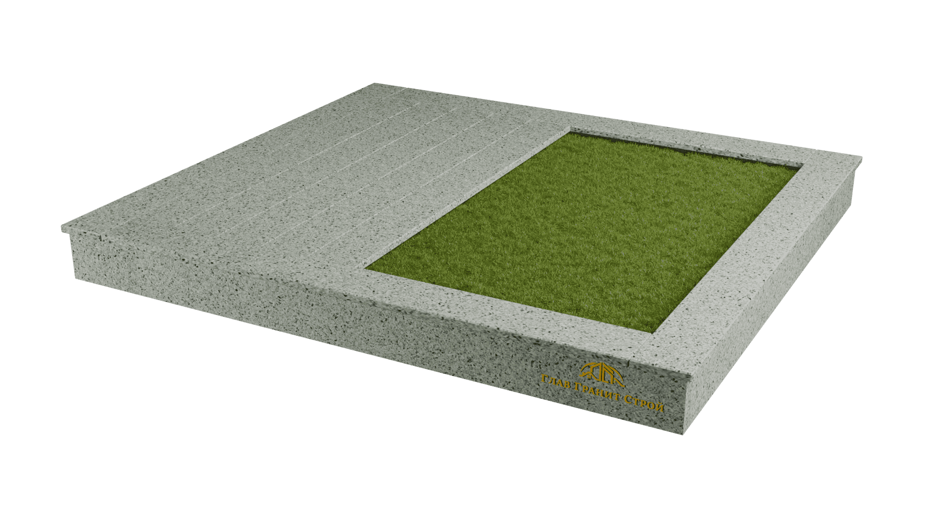 Облицовка по периметру и половины участка — cladding-perimeter-half::Нет::Мансуровский::Гранитные полосы::Искусств. газон