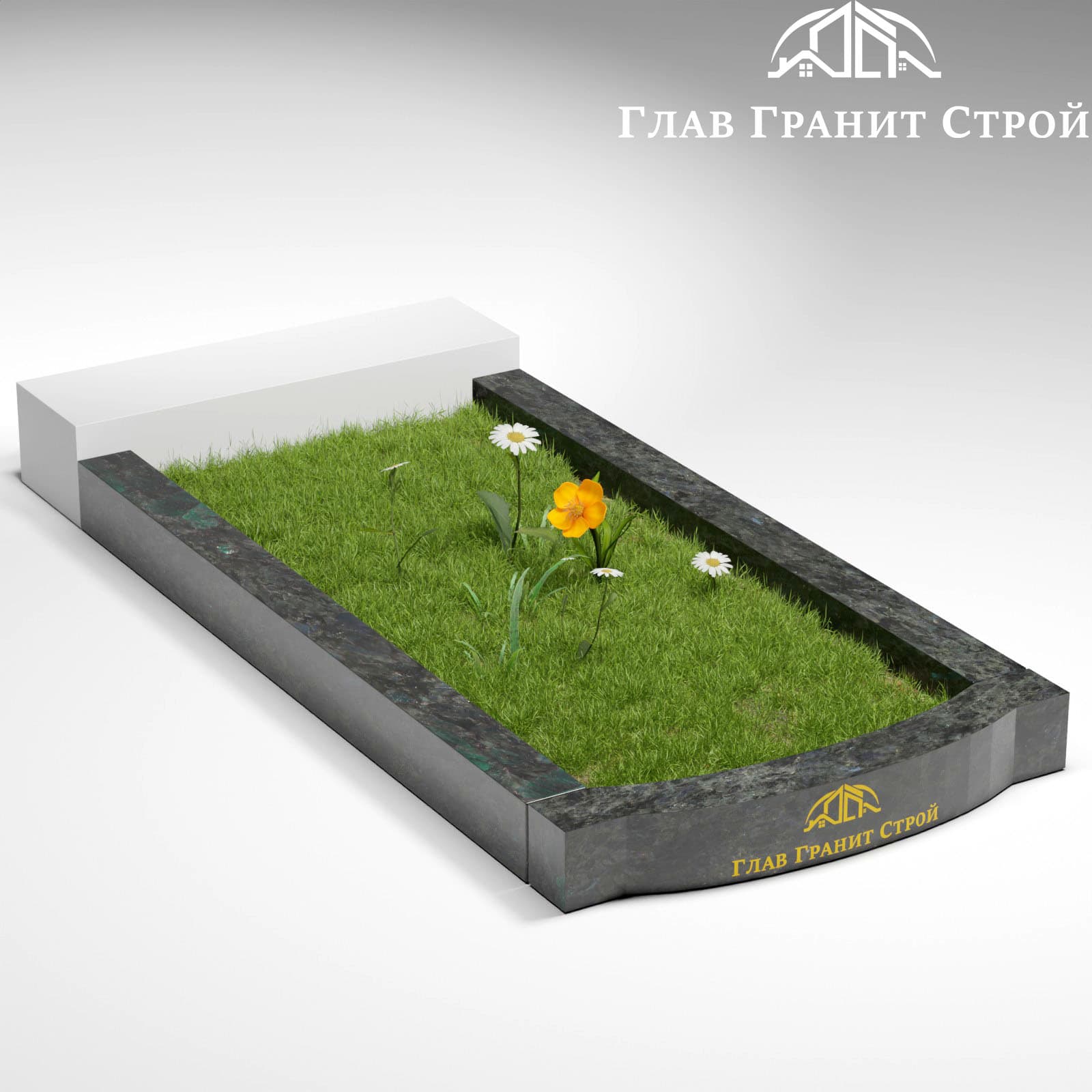 Цветник формы "Плечи" — Лабрадорит