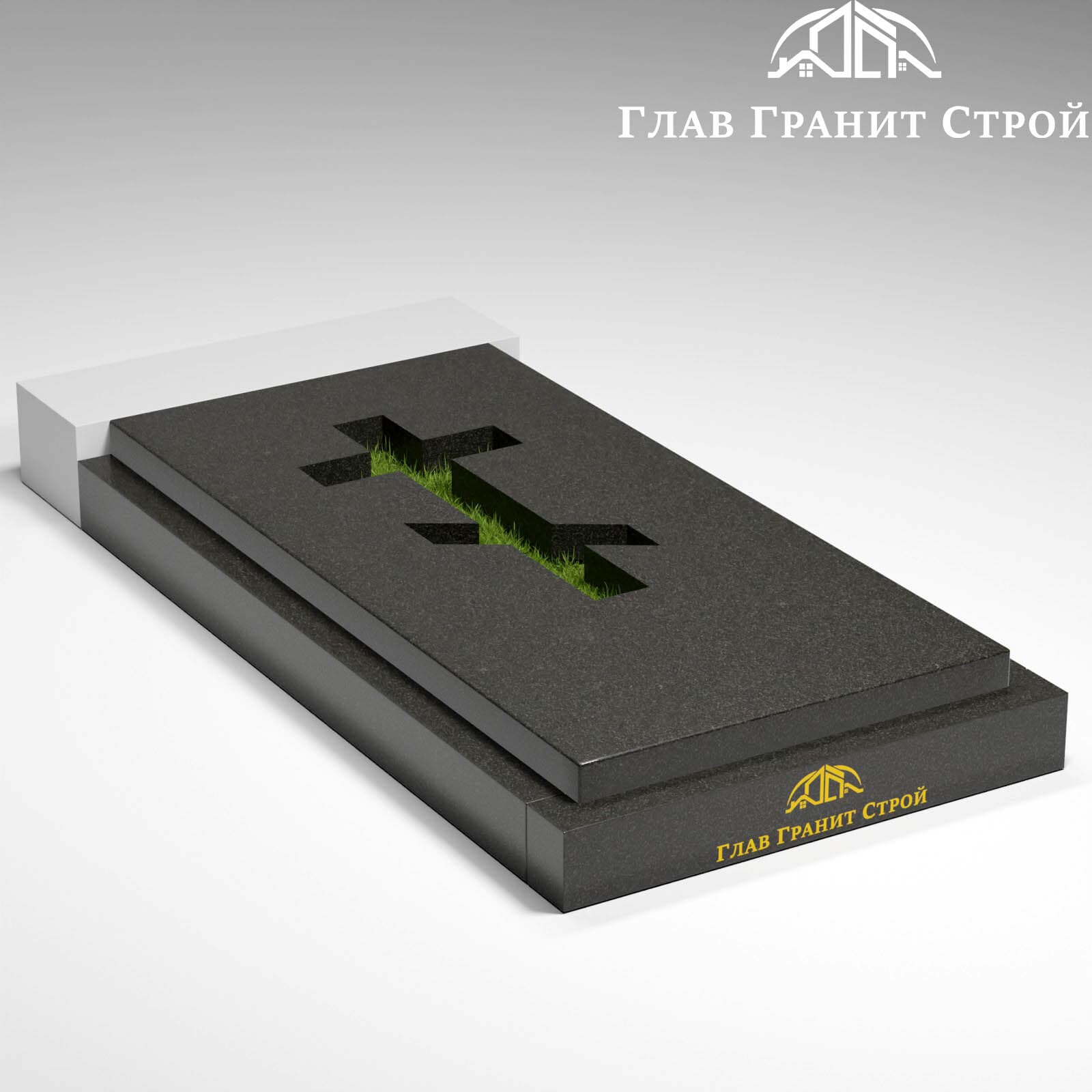 Надгробная плита с вырезанным крестом — Карельский габбро-диабаз