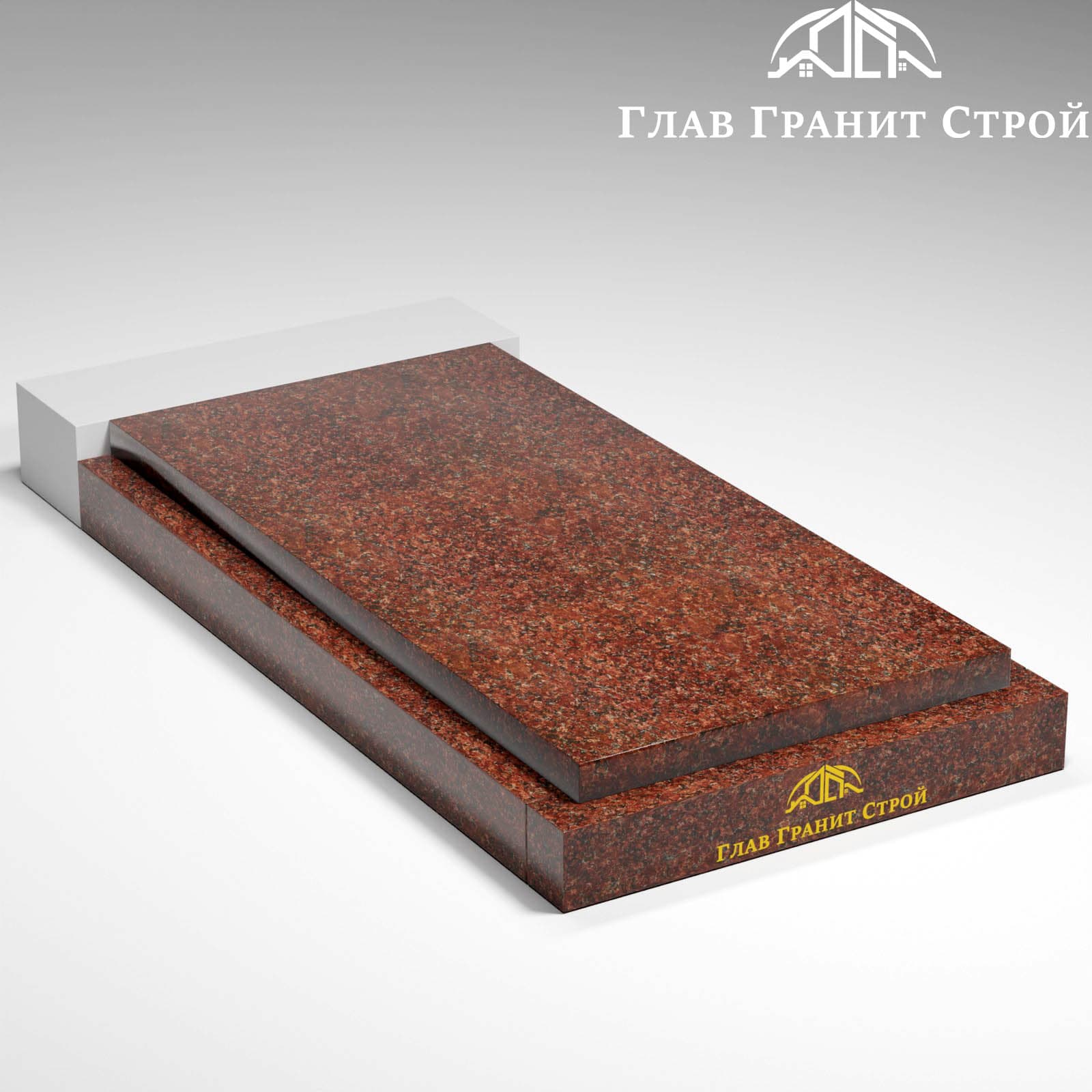 Надгробная плита на цветник — Капустинский гранит