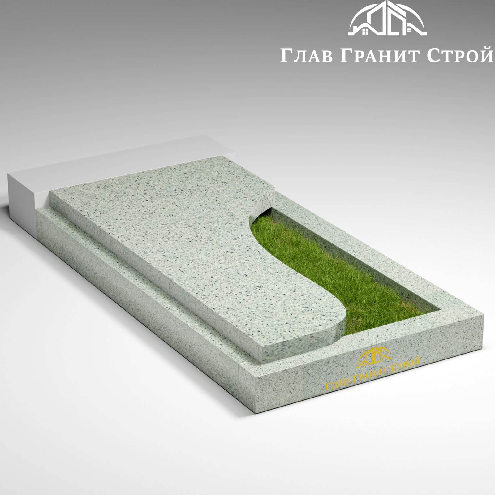 Надгробная плита с фигурным вырезом — Мансуровский гранит